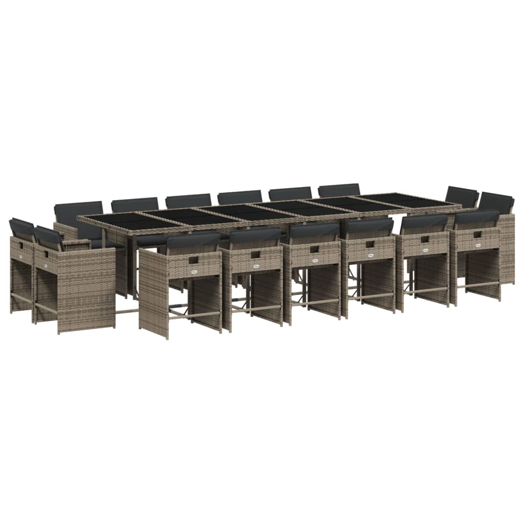 Patio Dining Set Set of 16 Gray