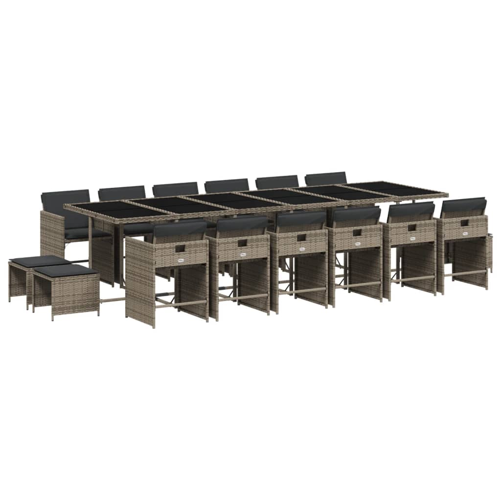 Patio Dining Set Set of 16 Grey