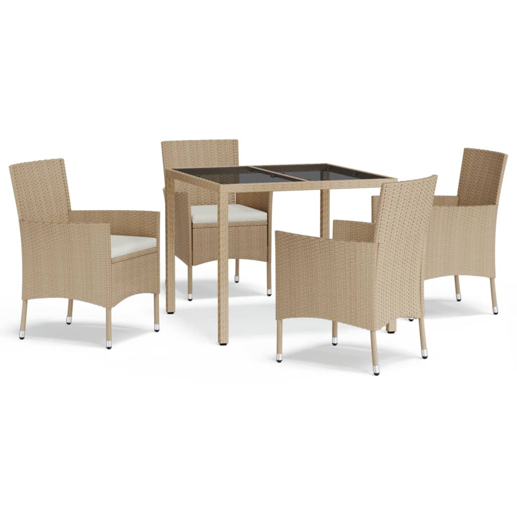 Patio Dining Set Set of 4 Beige