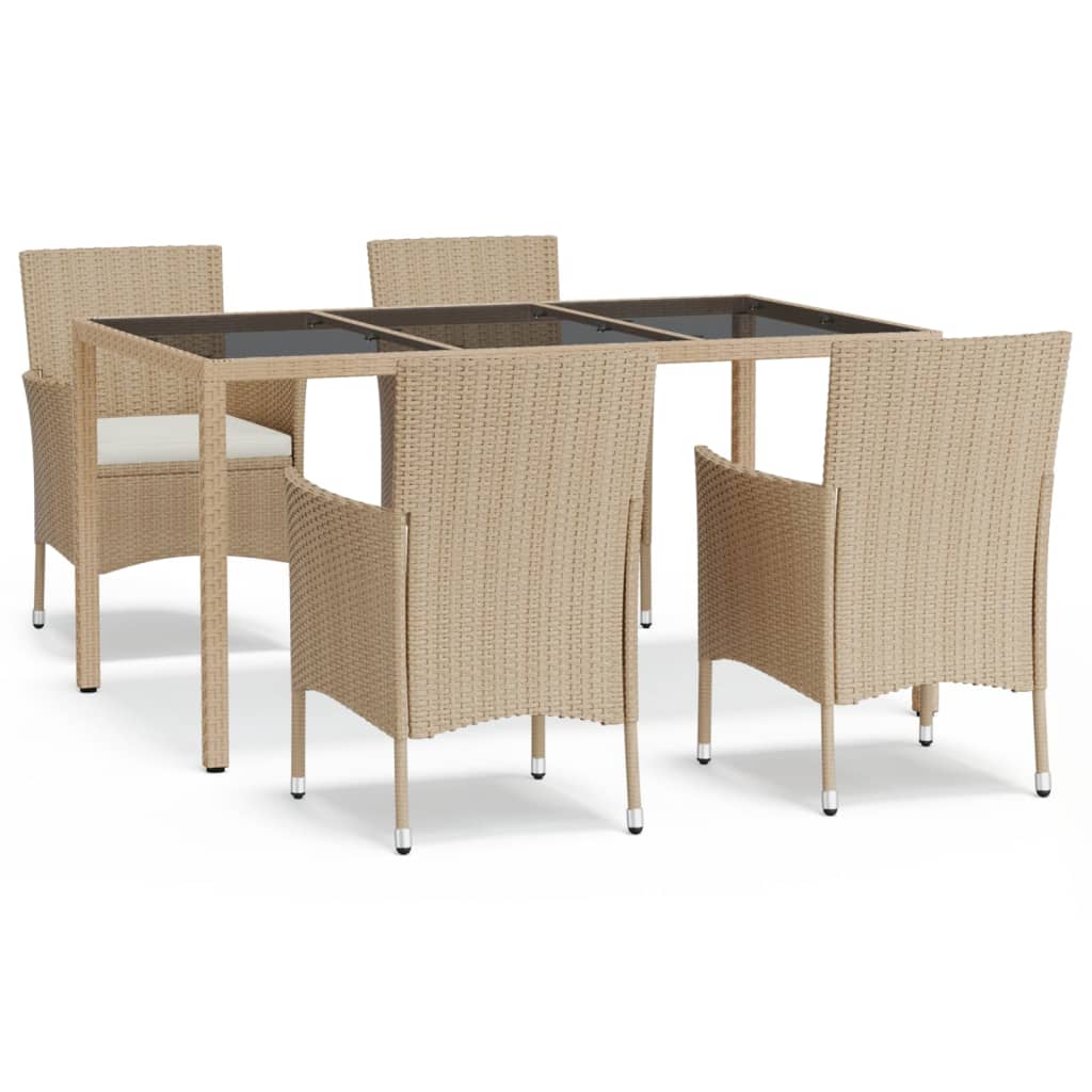 Patio Dining Set Set of 4 Beige