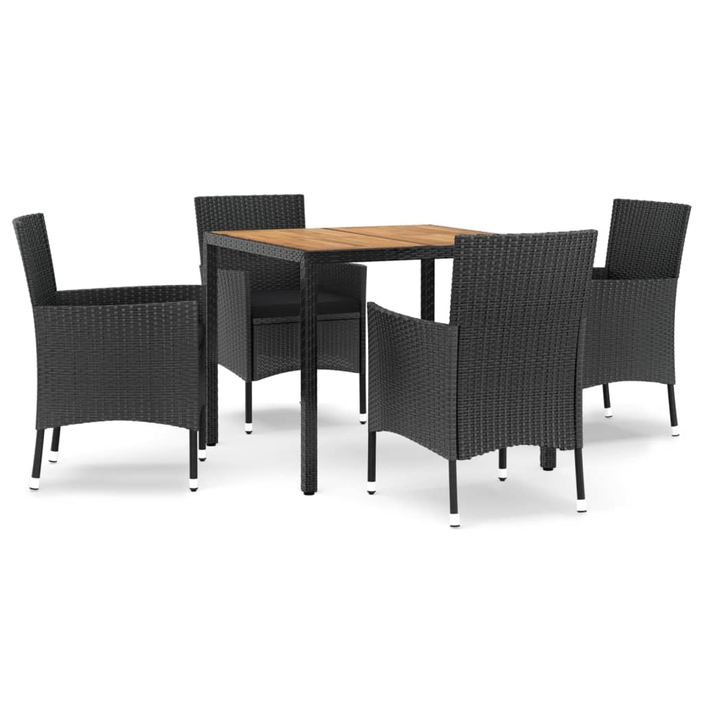 Patio Dining Set Set of 4 Black