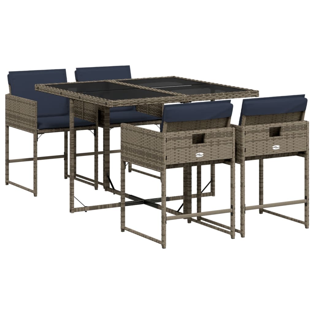Patio Dining Set Set of 4 Gray, Navy Blue