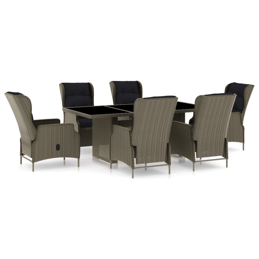 Patio Dining Set Set of 6 Brown