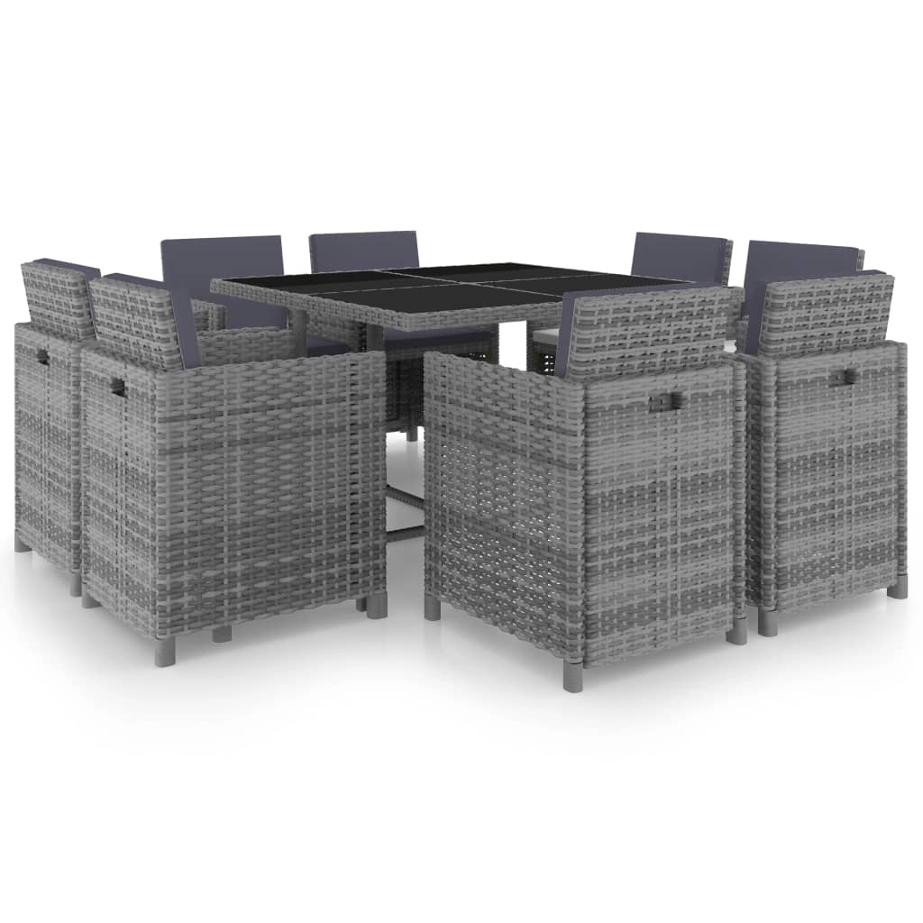 Patio Dining Set Set of 8 Anthracite