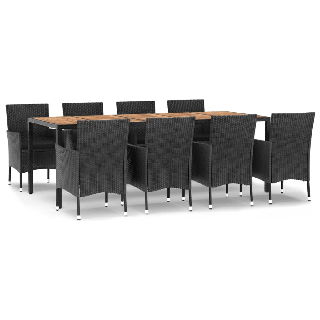 Patio Dining Set Set of 8 Black