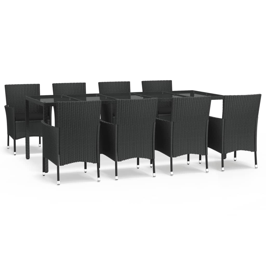 Patio Dining Set Set of 8 Black