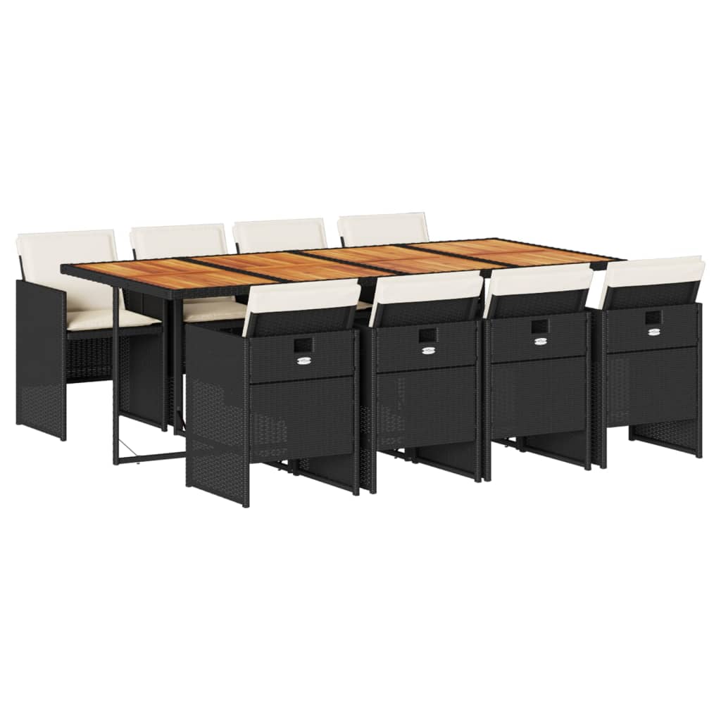 Patio Dining Set Set of 8 Black and Brown