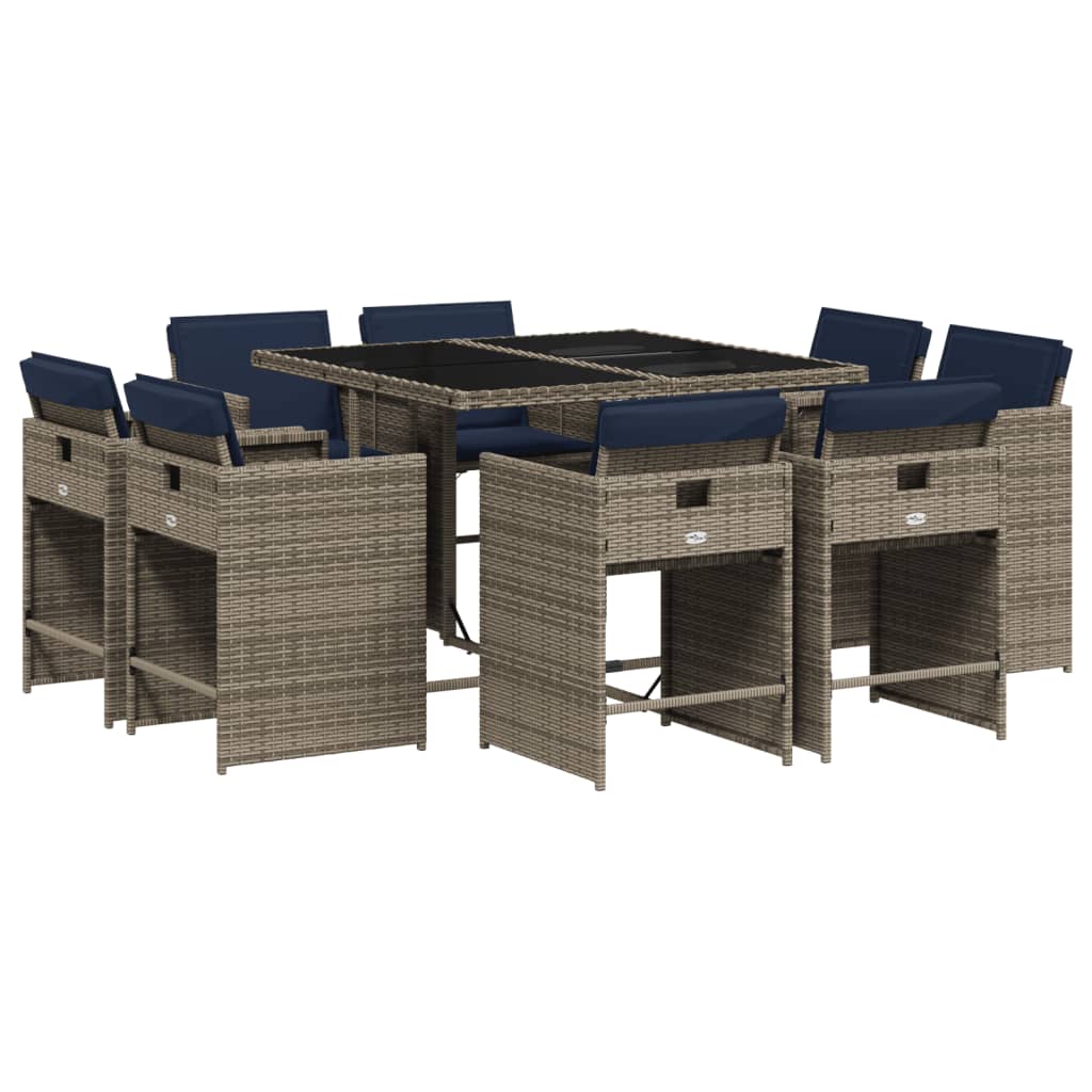 Patio Dining Set Set of 8 Gray
