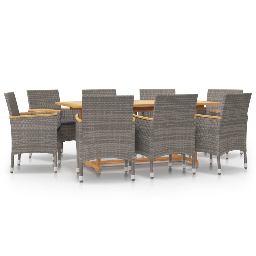 Patio Dining Set Set of 8 Grey, Dark Grey