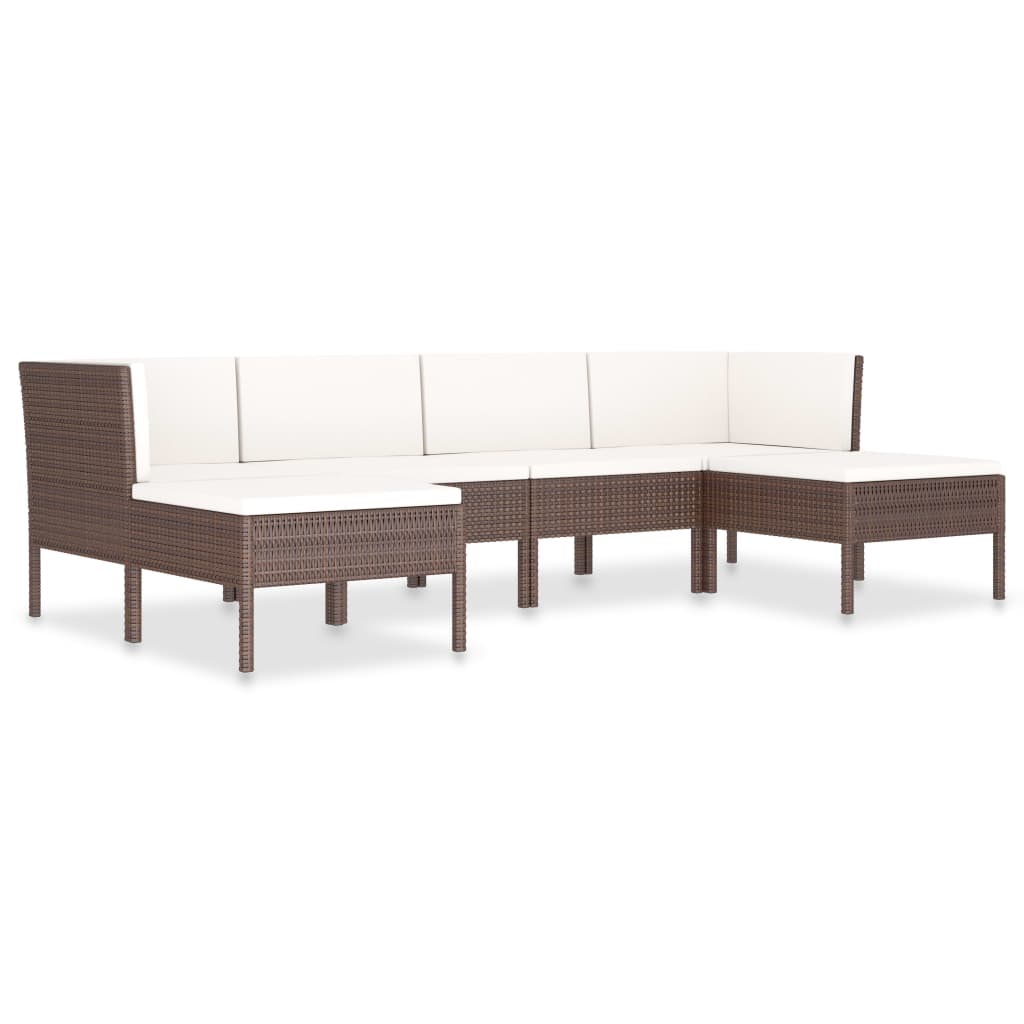 Patio Furniture Set Brown PE rattan Large Modular
