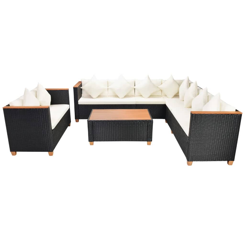 Patio Furniture Set Set of 6 Black, Cream White