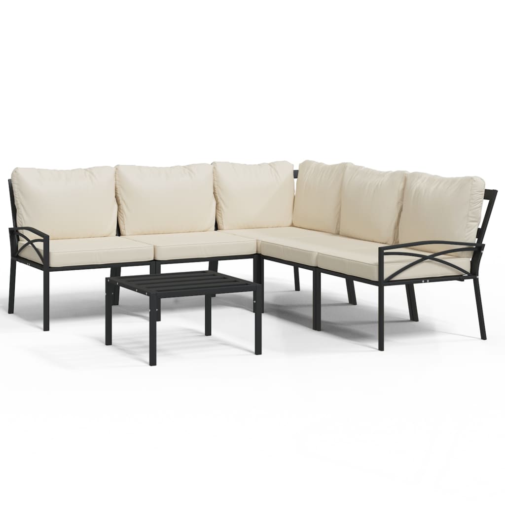 Patio Lounge Set Black and Sand