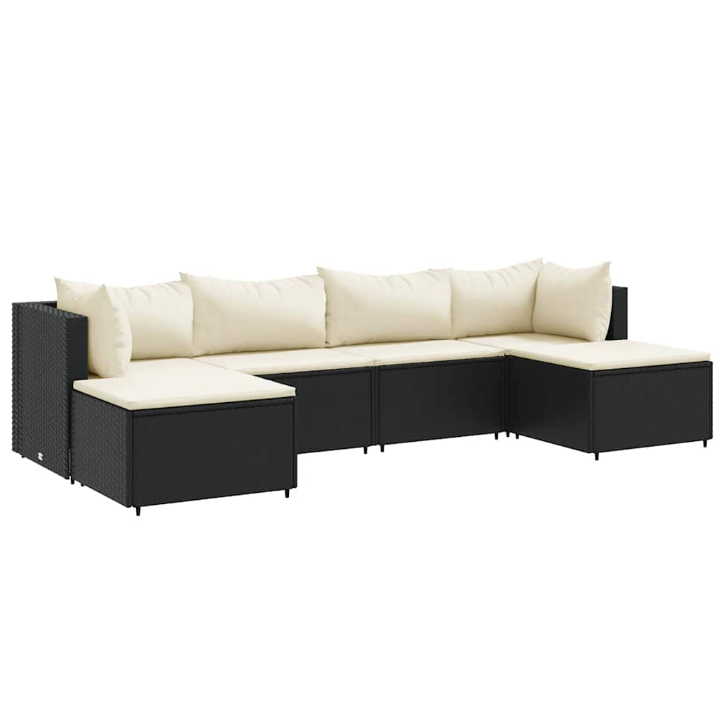 Patio Lounge Set Black, Cream White