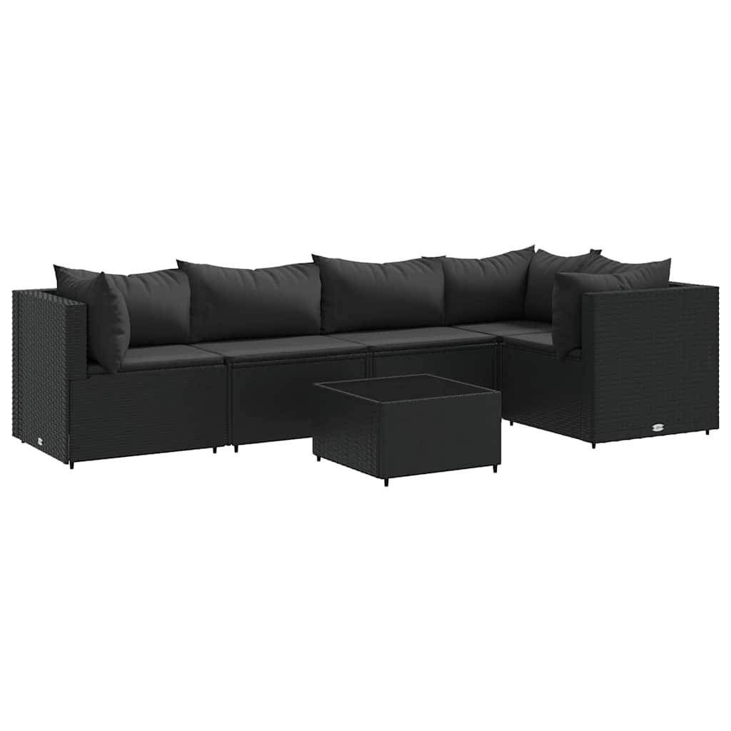 Patio Lounge Set Black PE Rattan Medium Adjustable Armrests