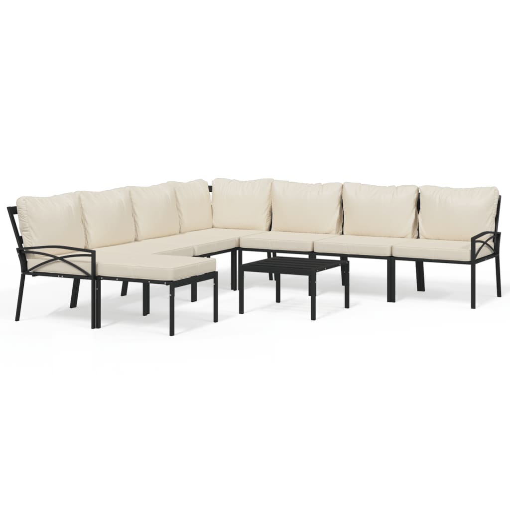 Patio Lounge Set Black, Sand