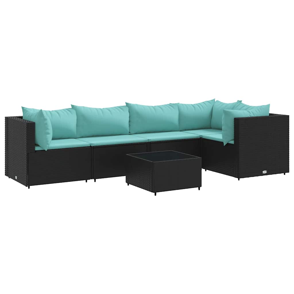 Patio Lounge Set Black, Water blue