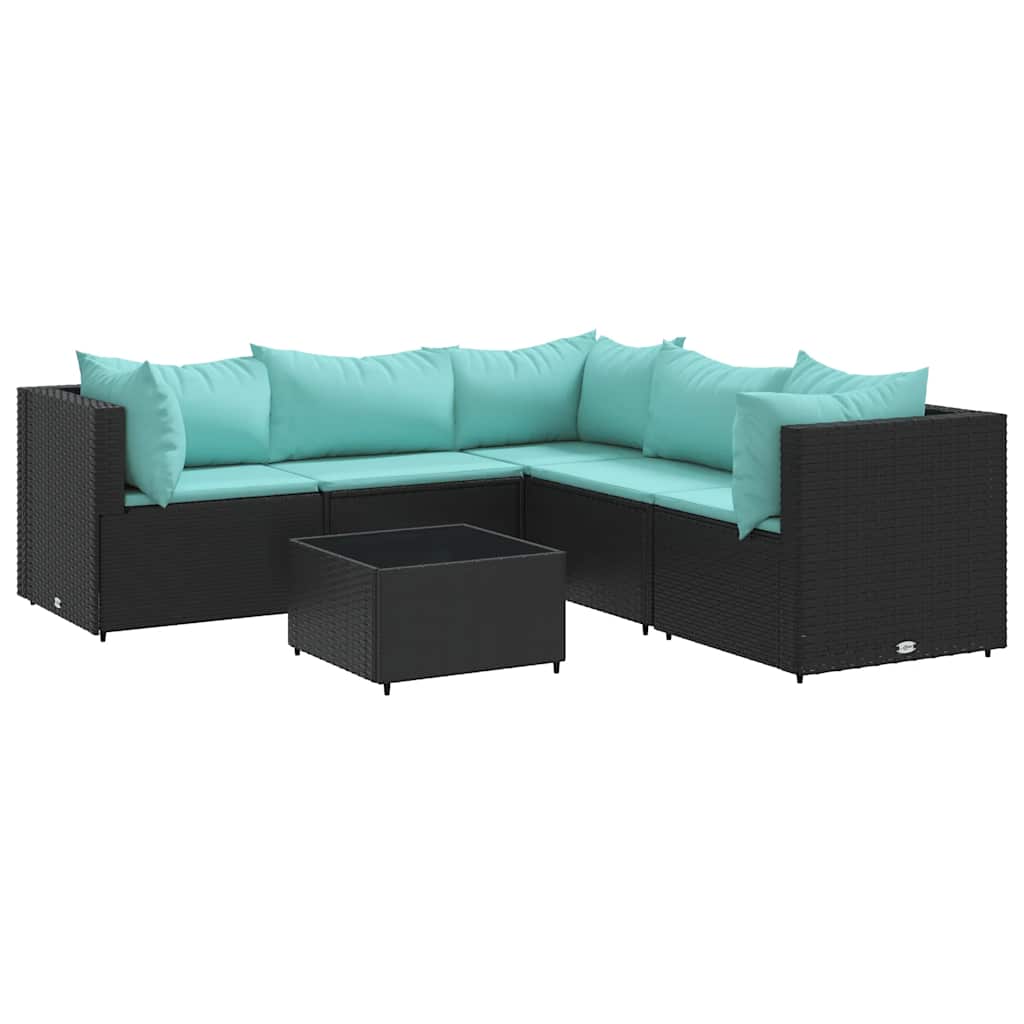 Patio Lounge Set Black, Water blue