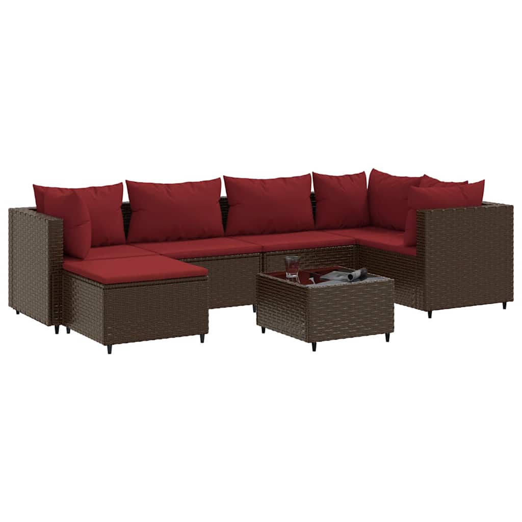 Patio Lounge Set Brown