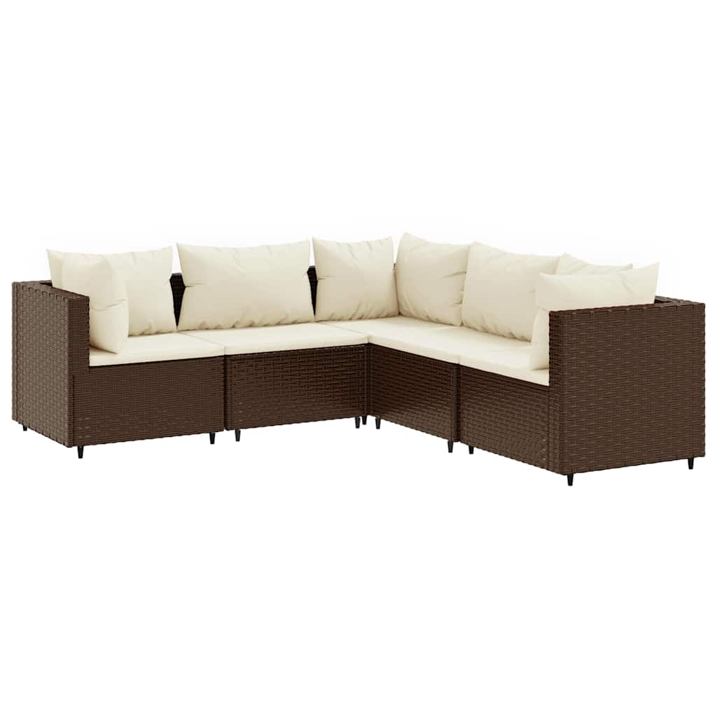 Patio Lounge Set Brown