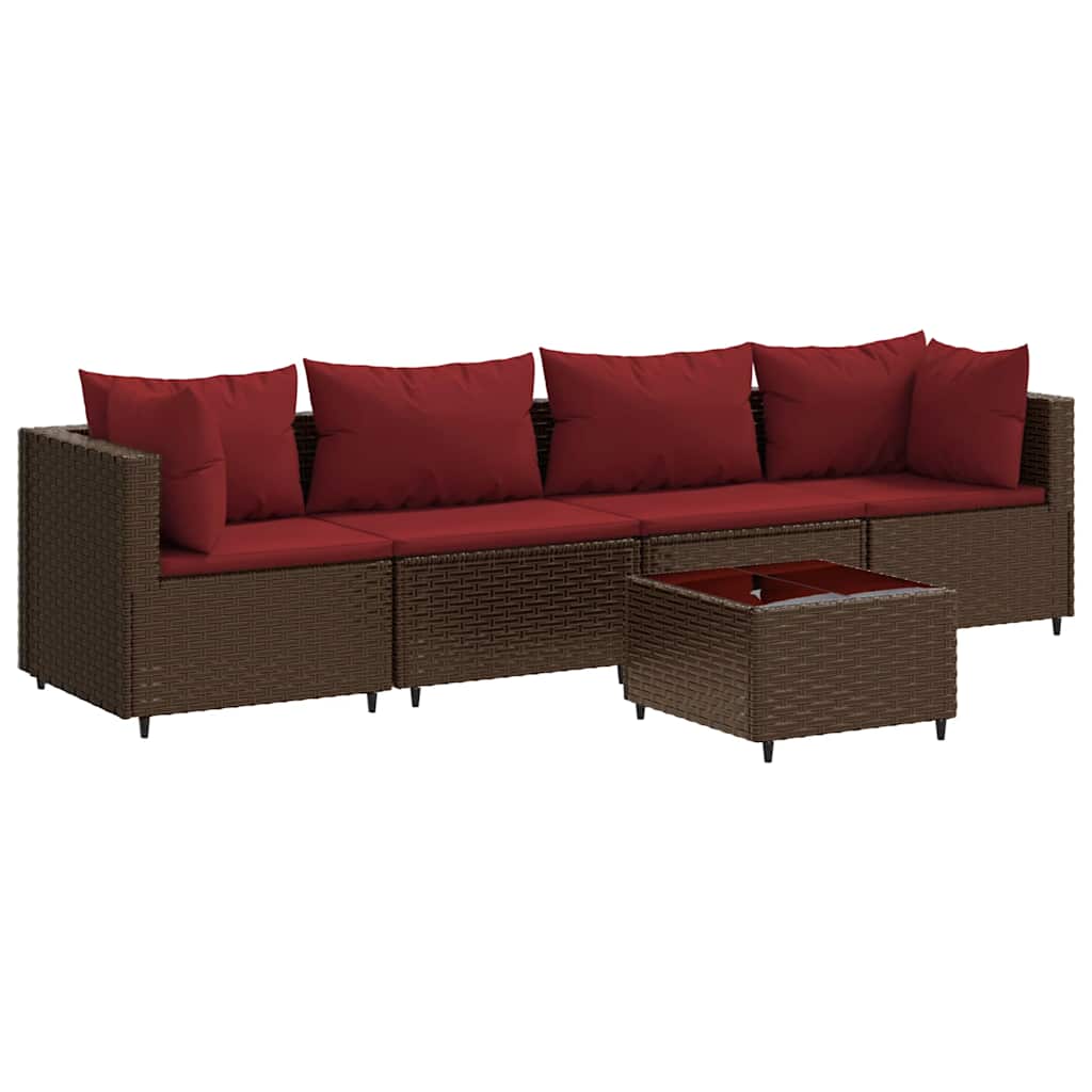 Patio Lounge Set Brown