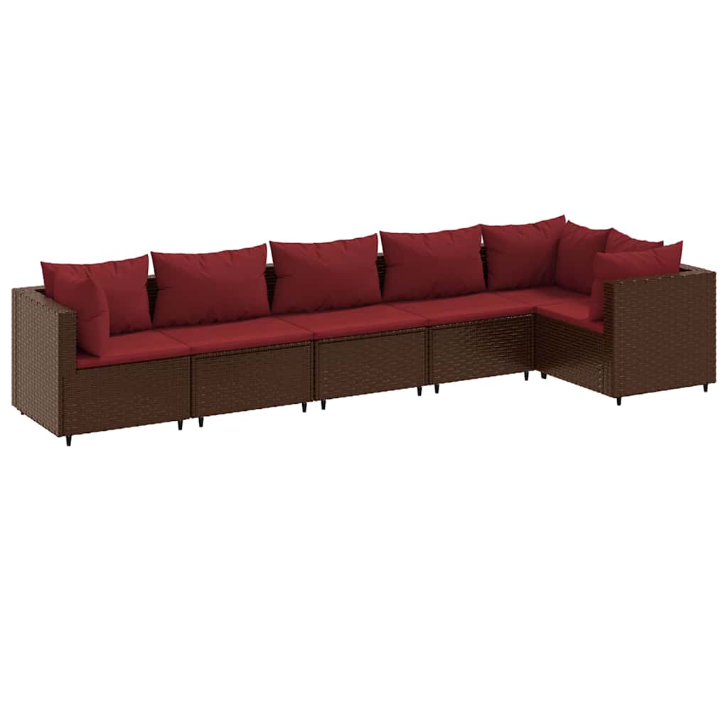 Patio Lounge Set Brown and cinnamon red