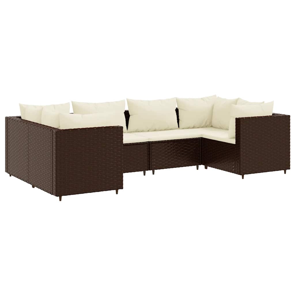 Patio Lounge Set Brown and Cream