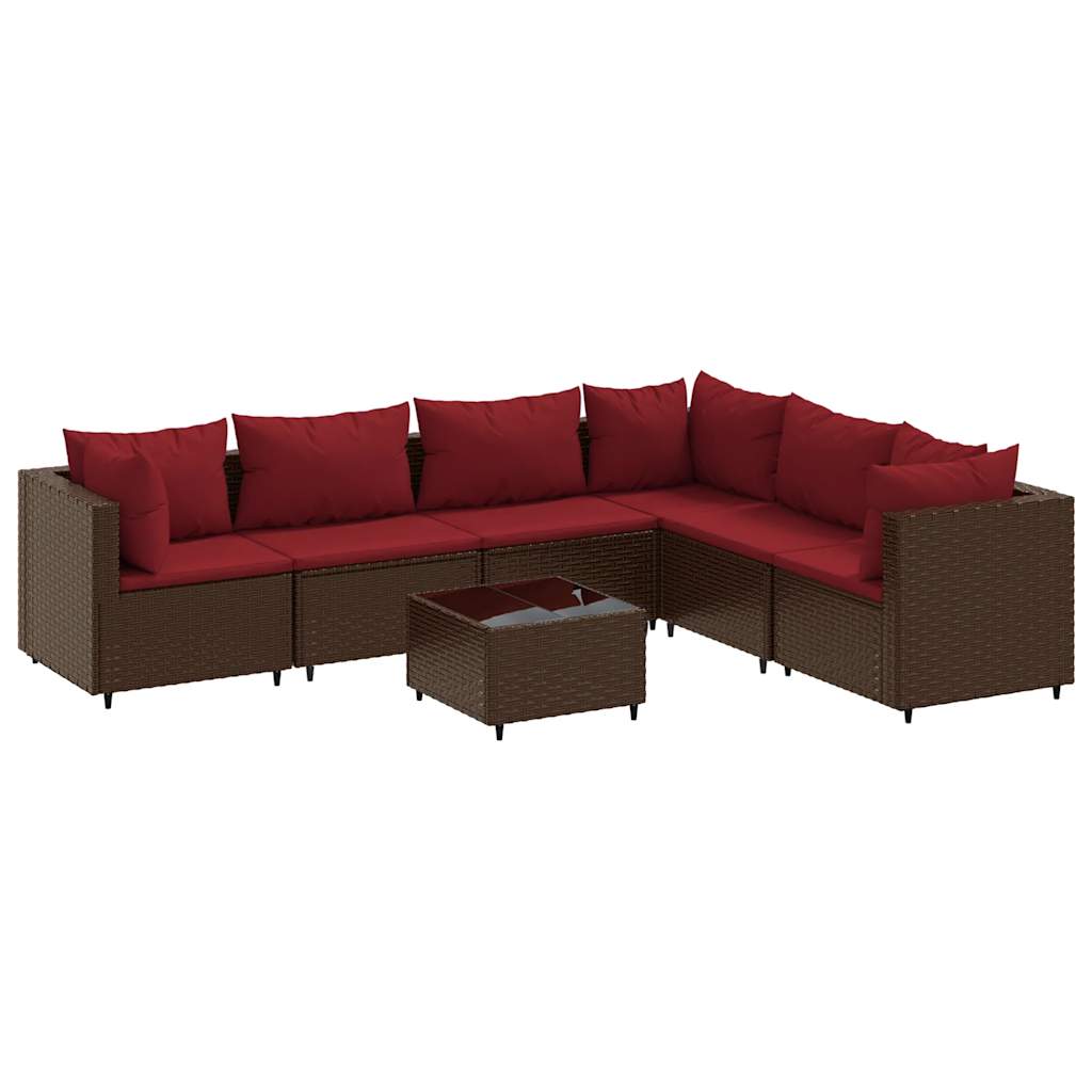 Patio Lounge Set Brown, Cinnamon red
