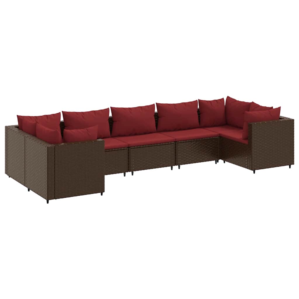 Patio Lounge Set Brown, Cinnamon Red