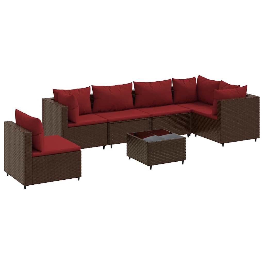 Patio Lounge Set Brown, Cinnamon Red