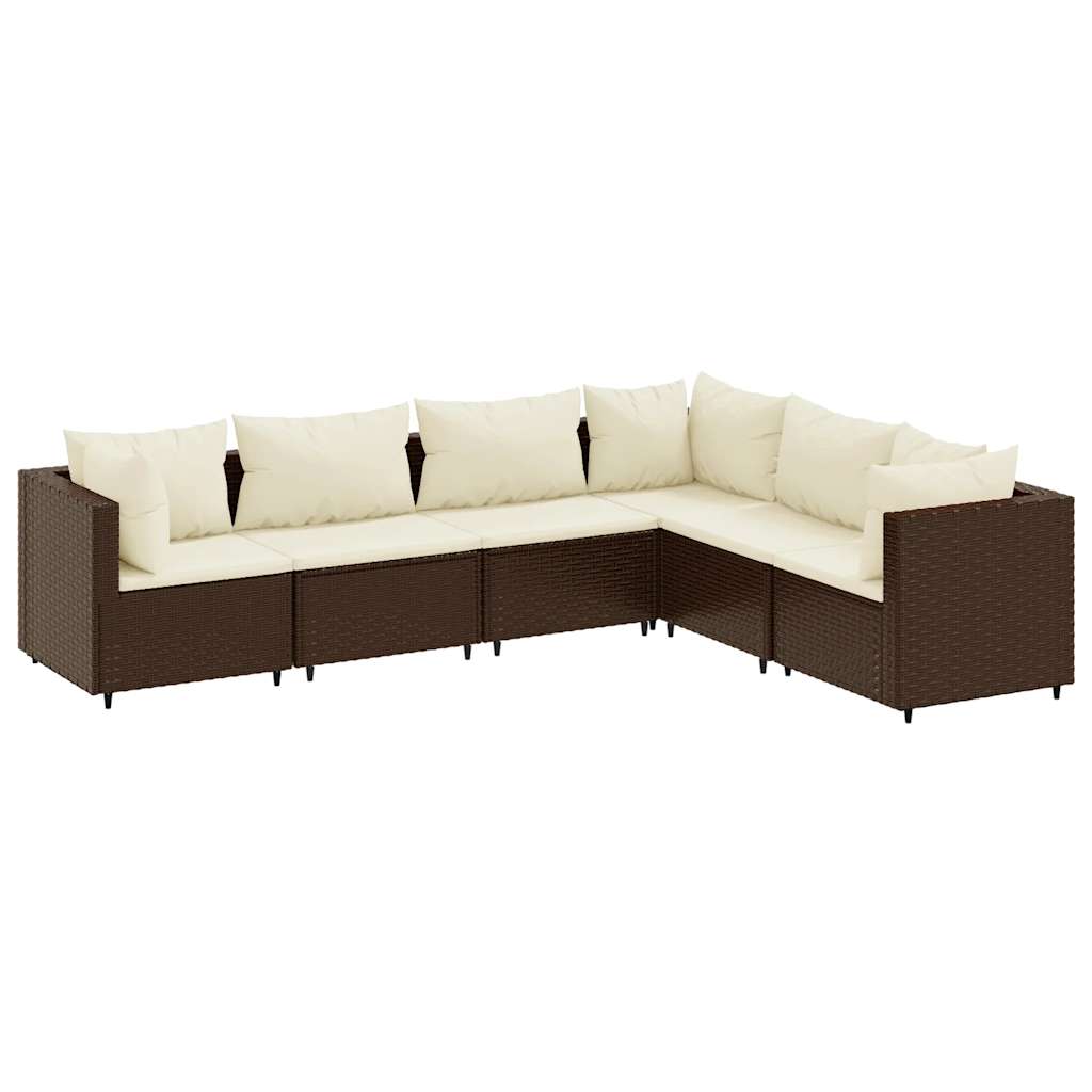 Patio Lounge Set Brown, Cream White