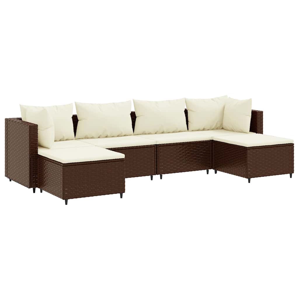Patio Lounge Set Brown, Cream White