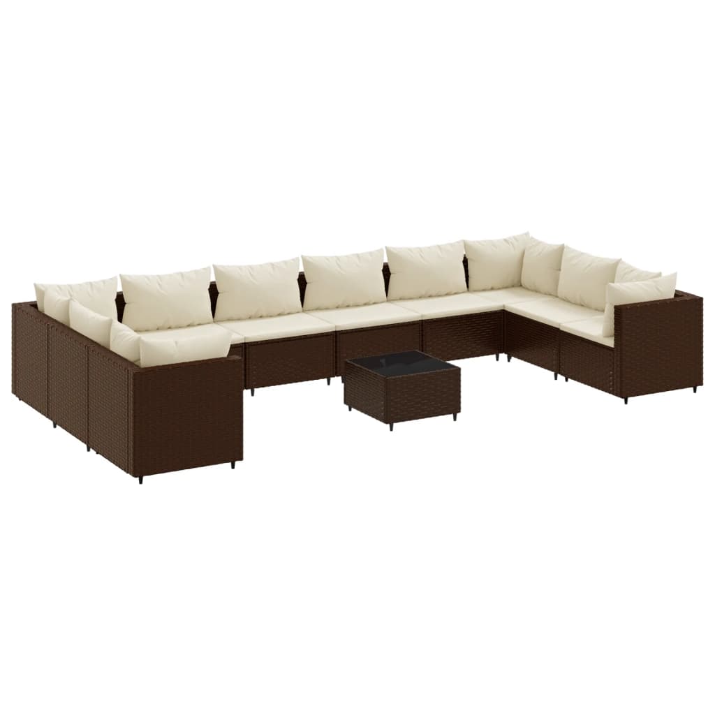 Patio Lounge Set Brown, Cream White