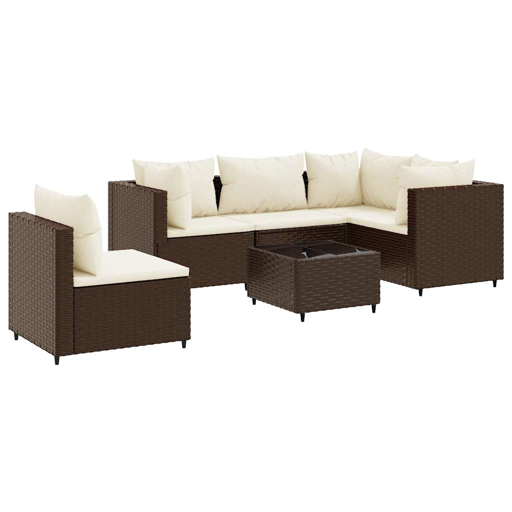Patio Lounge Set Brown, Cream White