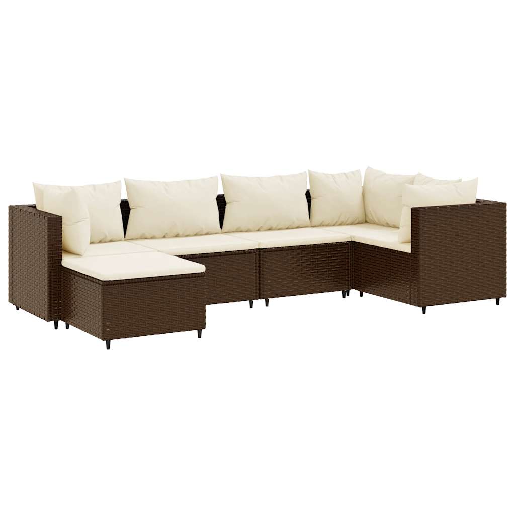 Patio Lounge Set Brown, Cream White