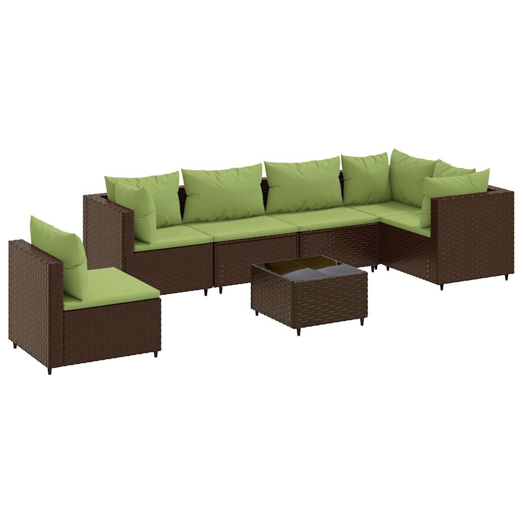 Patio Lounge Set Brown, Green