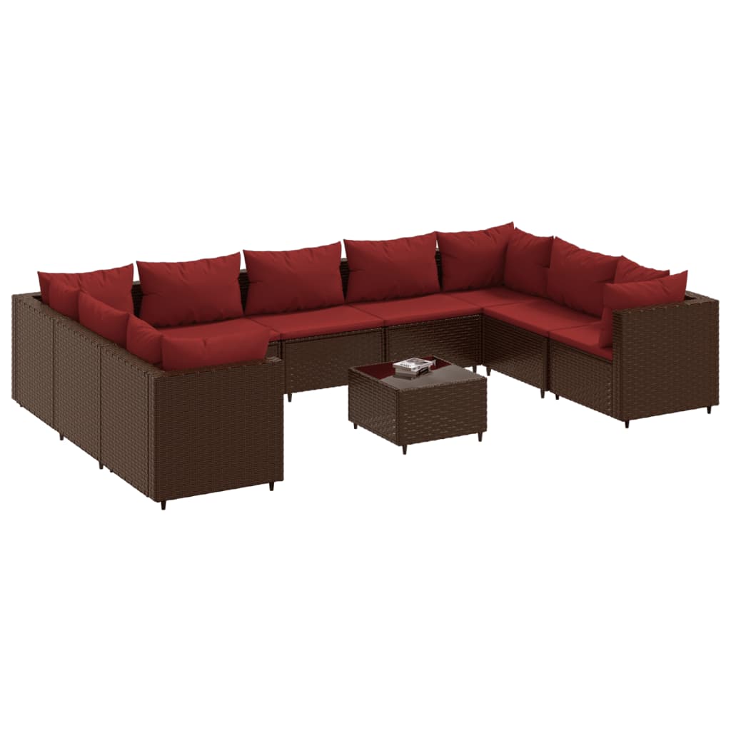 Patio Lounge Set Brown PE Rattan Large Modular Patio Lounge Set