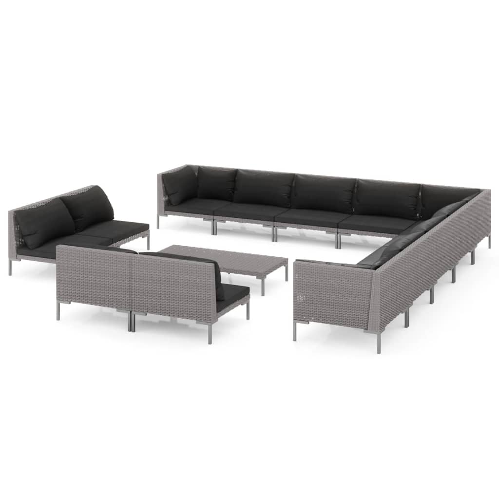 Patio Lounge Set Dark Grey