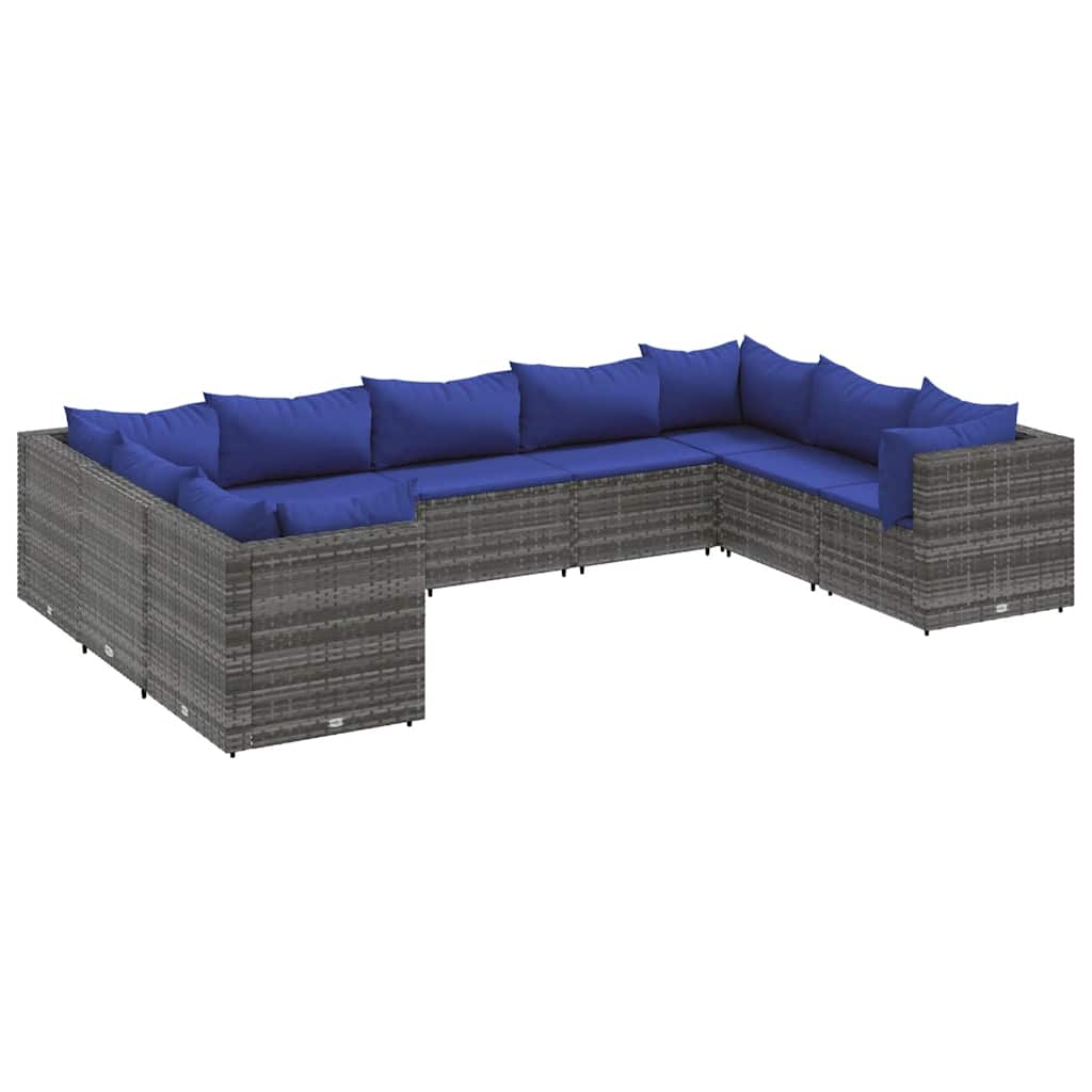 Patio Lounge Set Gray, Dark Blue