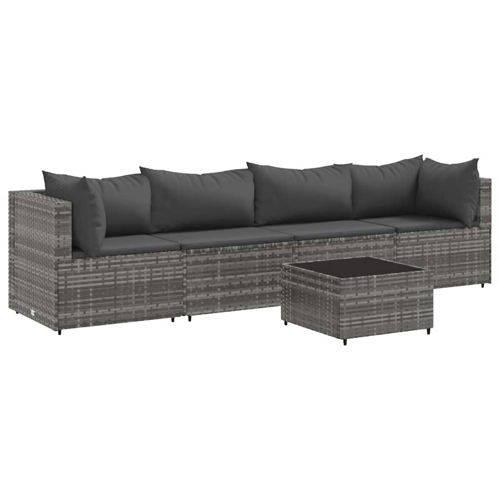 Patio Lounge Set Grey PE rattan Medium Modular
