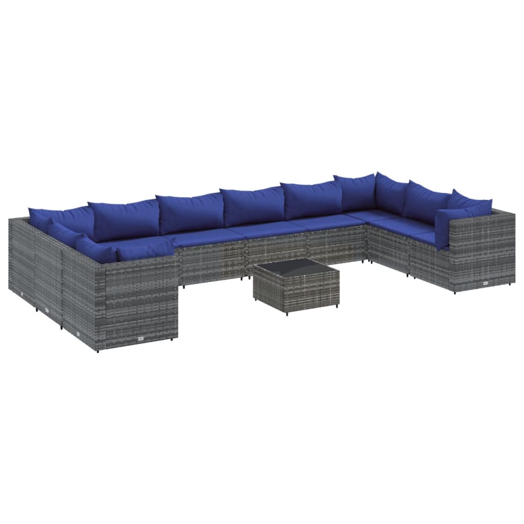 Patio Lounge Set Grey PE rattan Medium Modular Patio Lounge Set