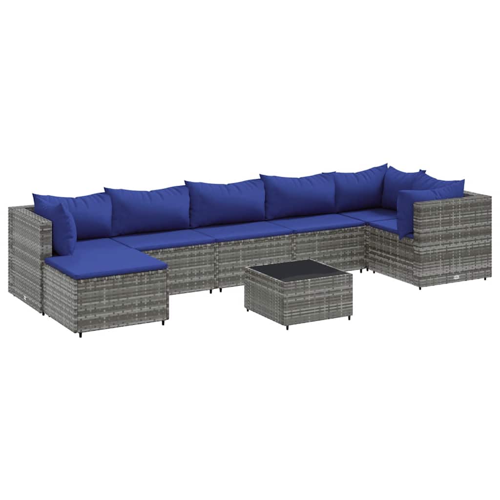 Patio Lounge Set Grey PE rattan Medium Modular Patio Lounge Set