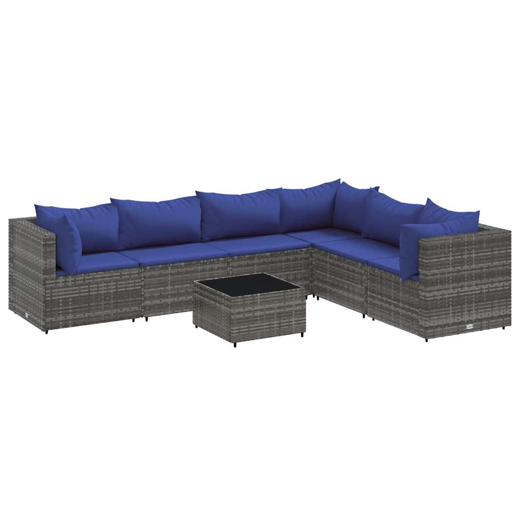 Patio Lounge Set Grey PE rattan Medium Modular