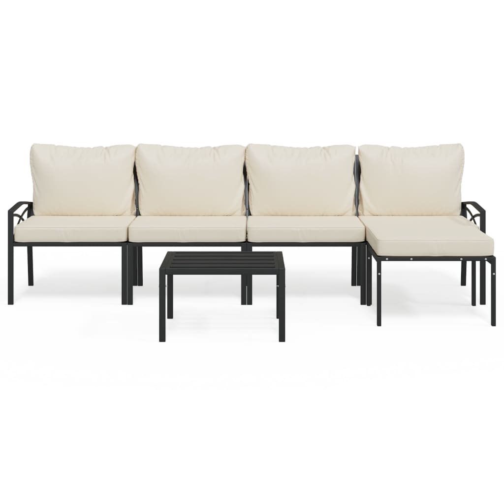 Patio Lounge Set Sand Powder-coated steel 6-piece set Modular