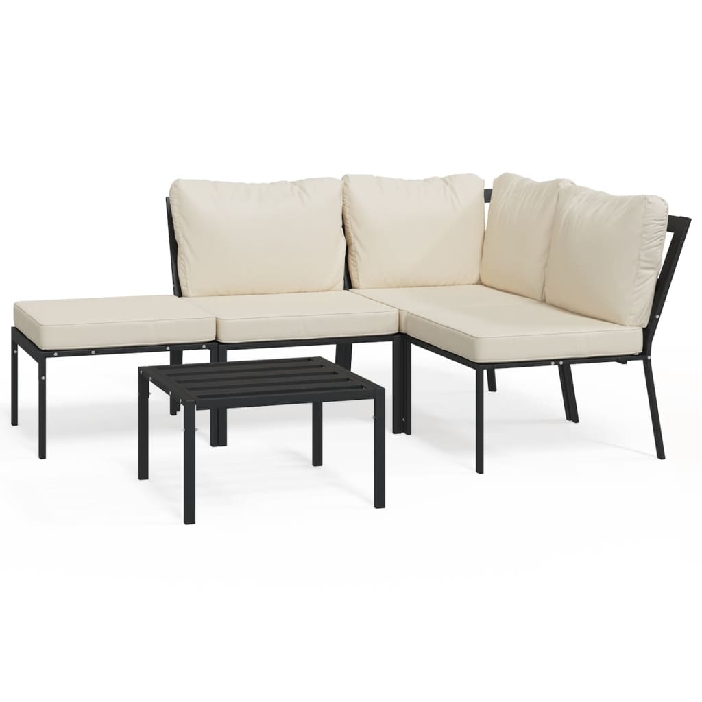 Patio Lounge Set Sand Powder-coated steel, polyester Medium