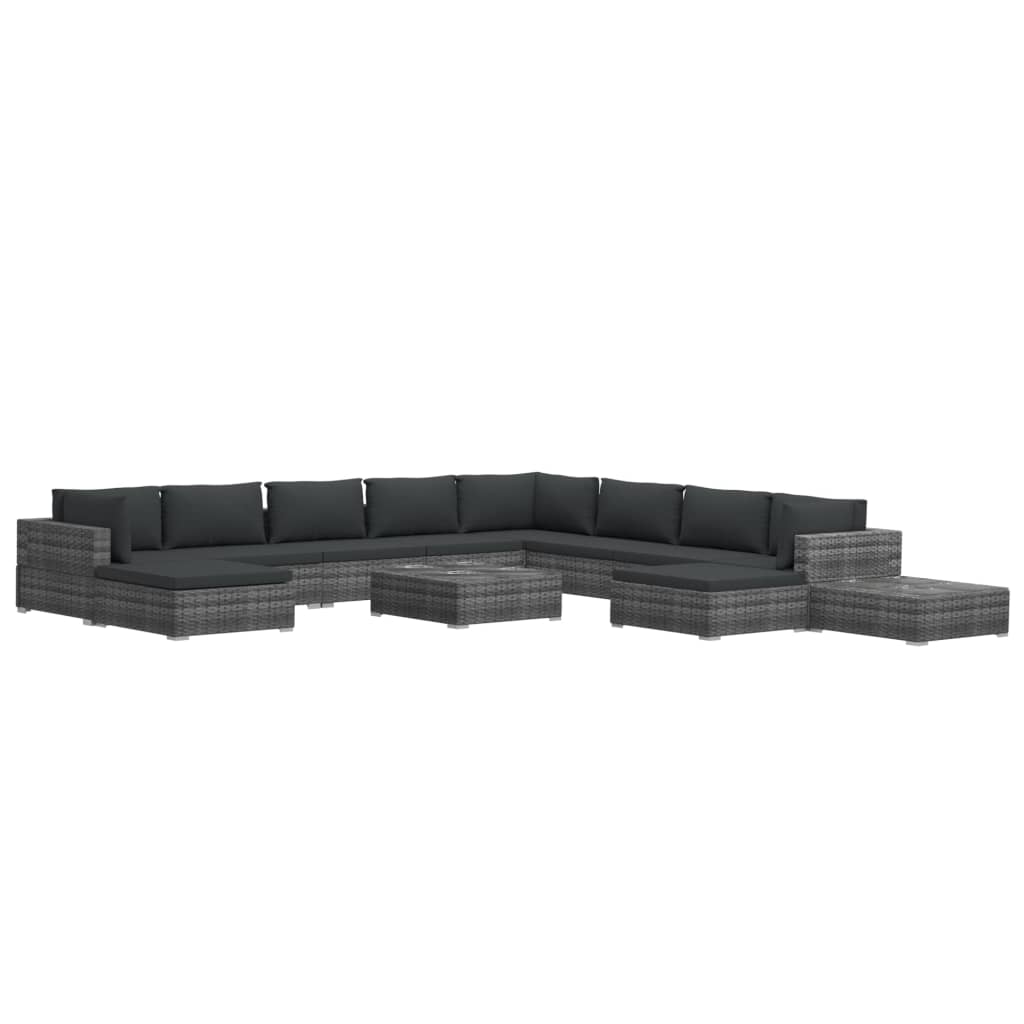 Patio Lounge Set Set of 12 Gray