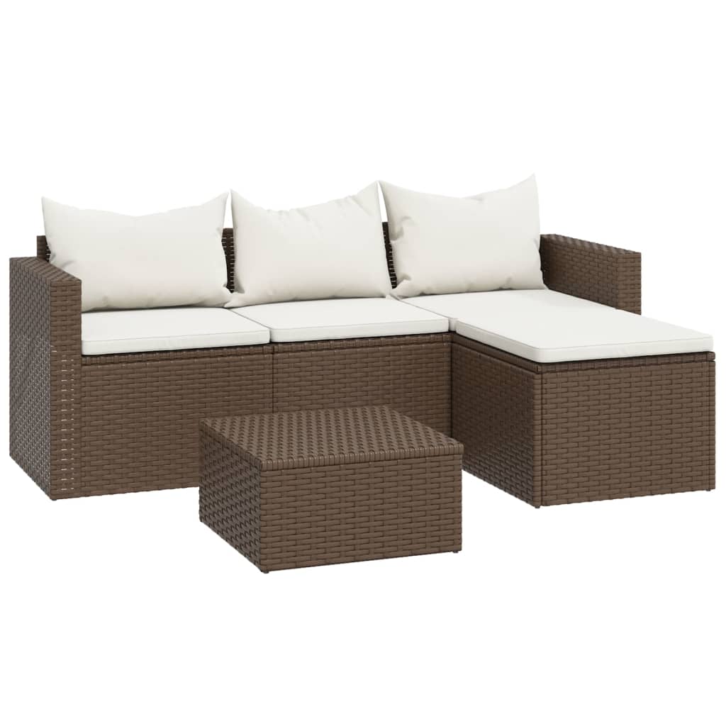 Patio Lounge Set Set of 3 Brown, Cream White