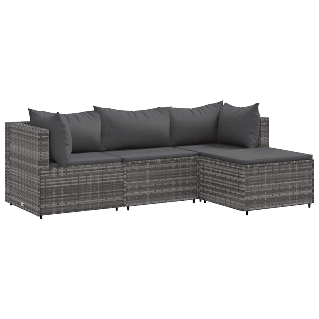 Patio Lounge Set Set of 4 Grey