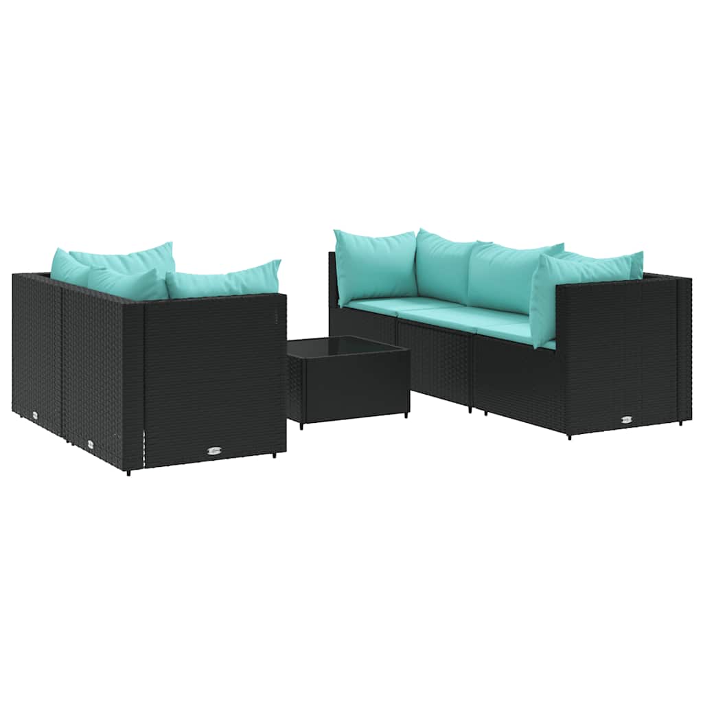 Patio Lounge Set Set of 5 Black