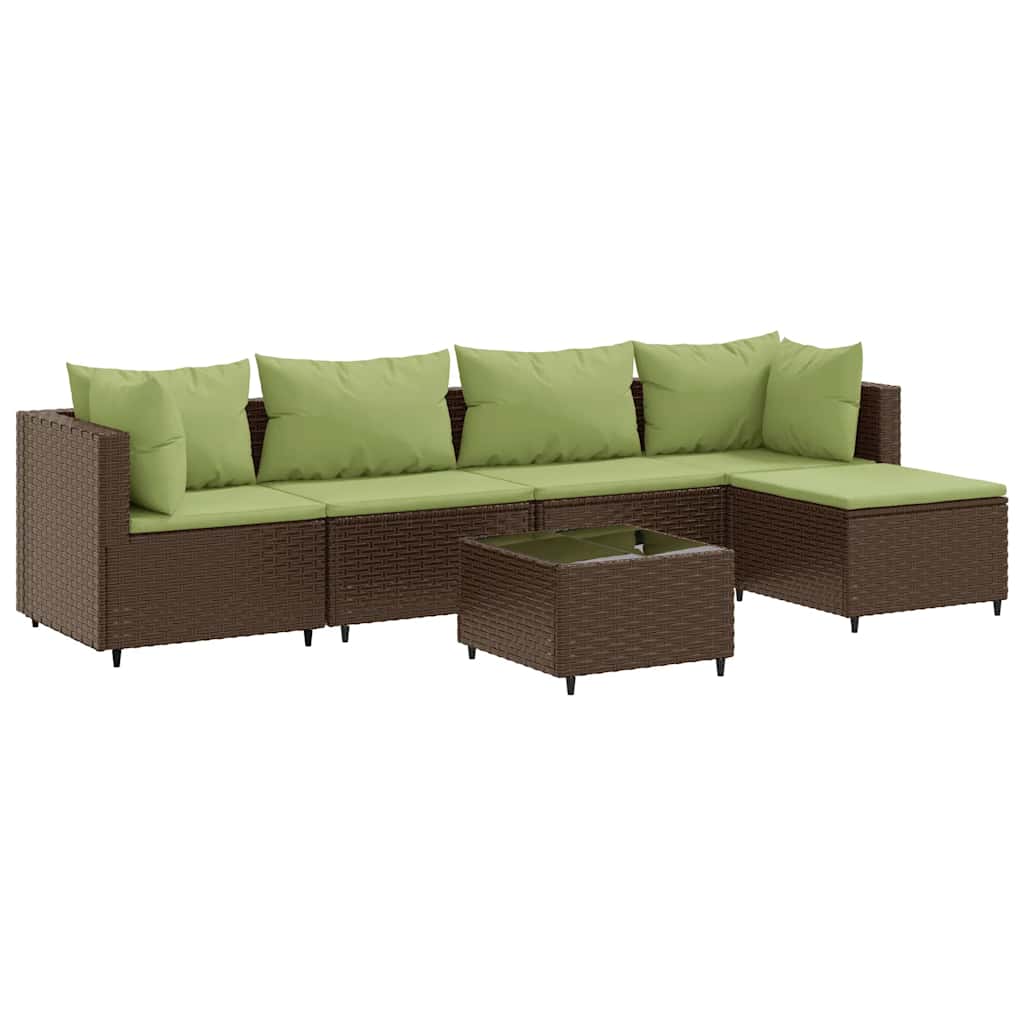 Patio Lounge Set Set of 5 Brown