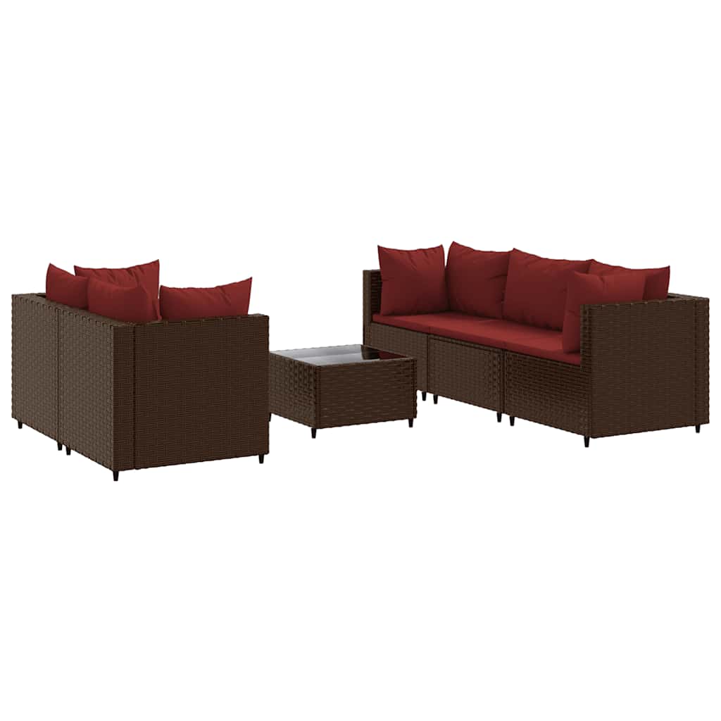 Patio Lounge Set Set of 5 Brown, Cinnamon Red